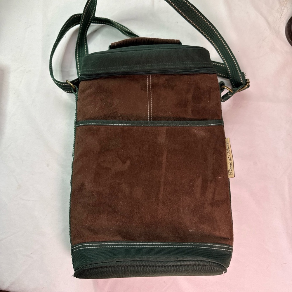 Stylish Brown and Green Wine Bag